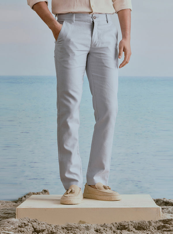 Harbour Grey Linen Trousers