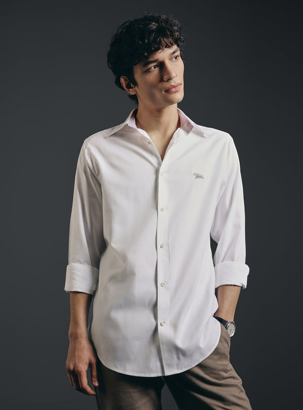 Absolute White Cotton Evening Shirt