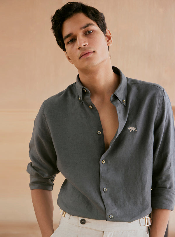 Baltic Grey Linen Shirt