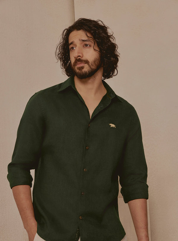 Kelp Olive Linen Shirt