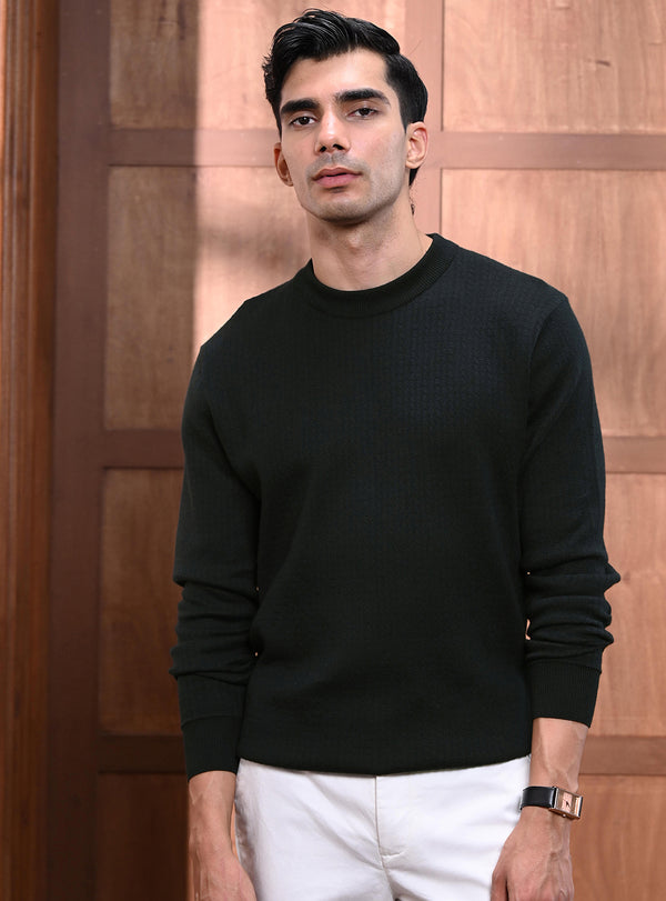 Jet Black Cotton Pullover