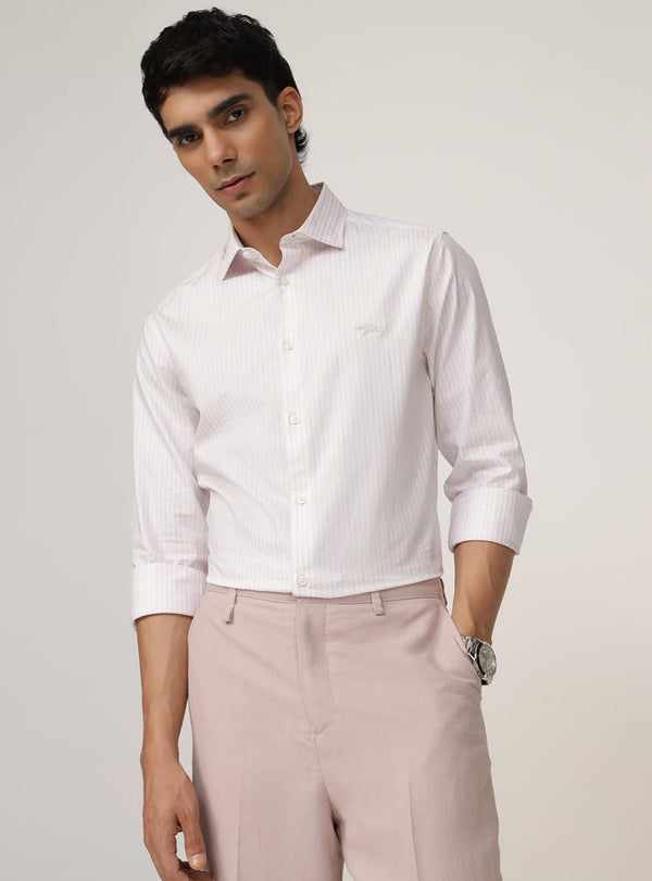 Light Lilac Cotton Melange Shirt
