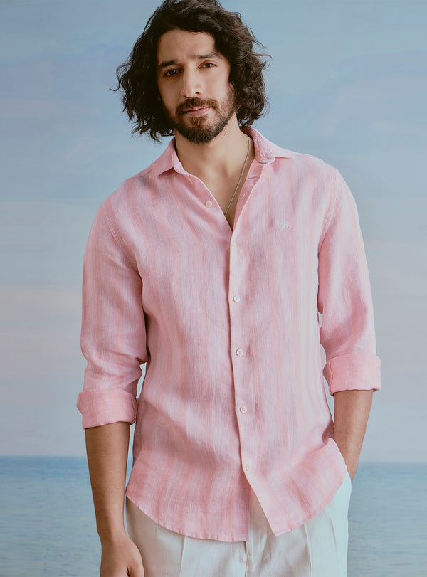 Blush Pink Linen Structure Shirt