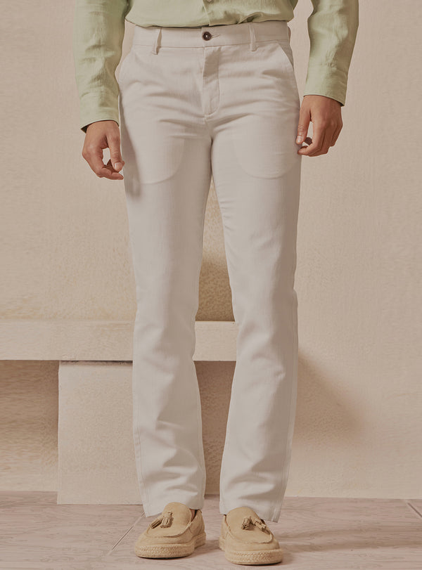 Dune Off White Linen Trousers