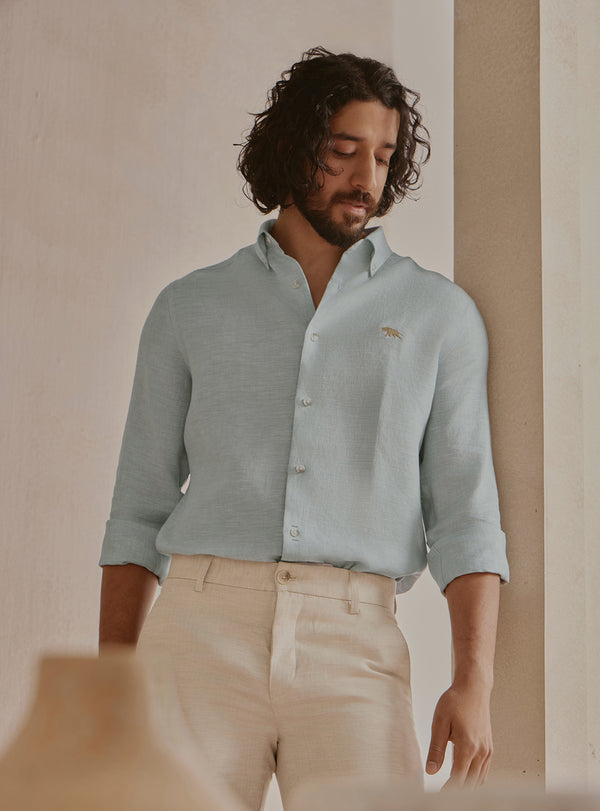 Mist Grey Linen Shirt