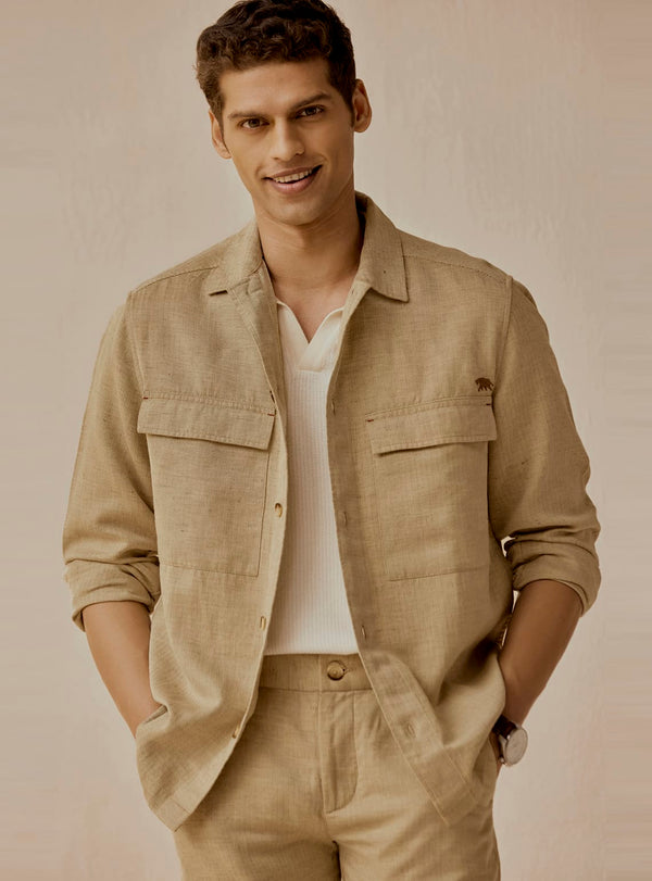 Teak Cotton Linen Jacket