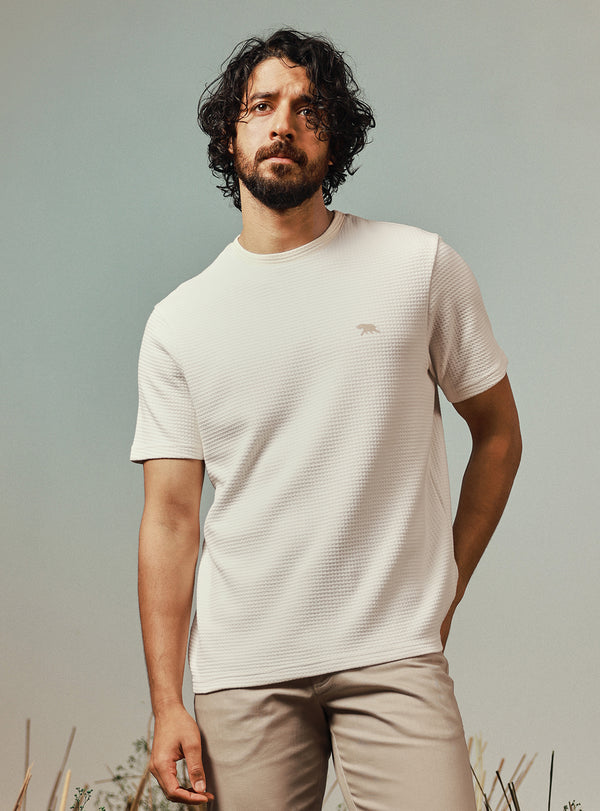 Summit Off White Cotton Crewneck Tee