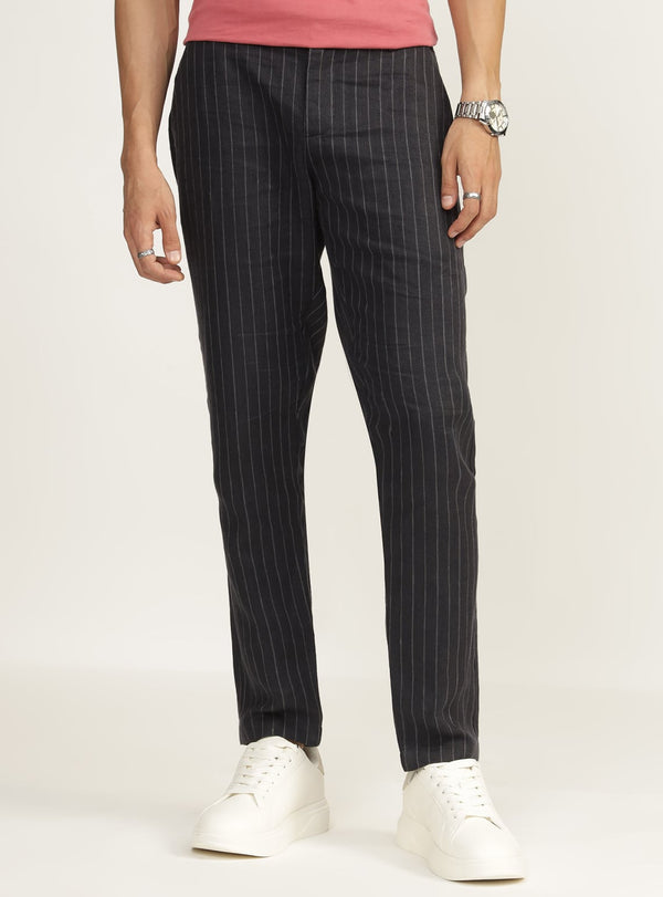 Nero Stripe Linen Trouser
