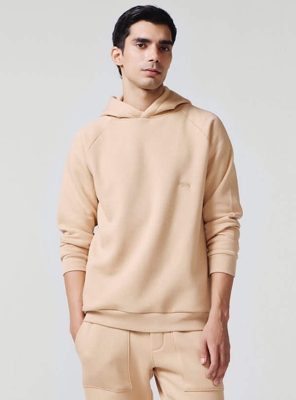 Almond Khaki Cotton Poly Hoodie