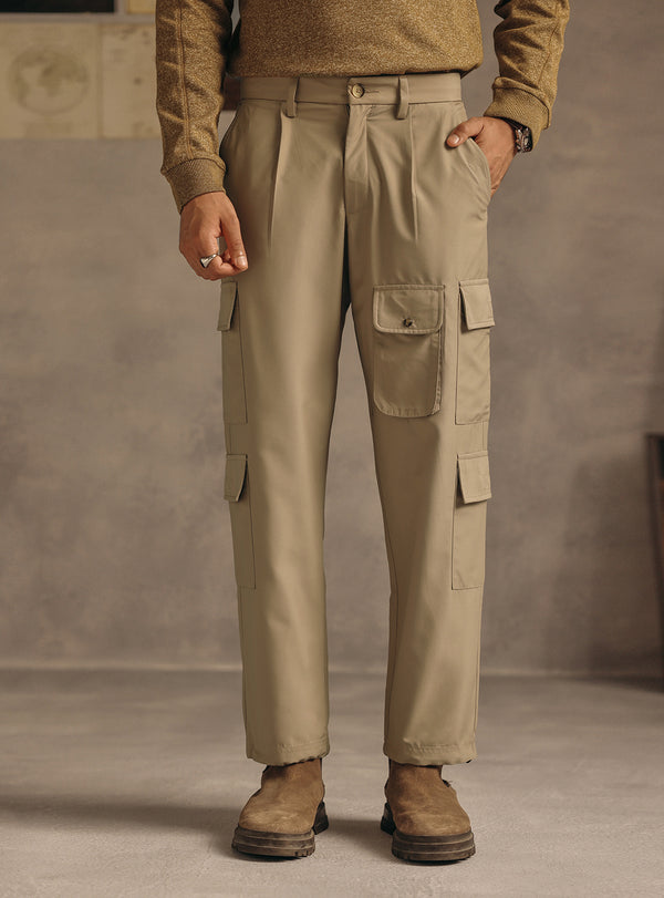 Khaki Quill Poly Twill Utility Cargo