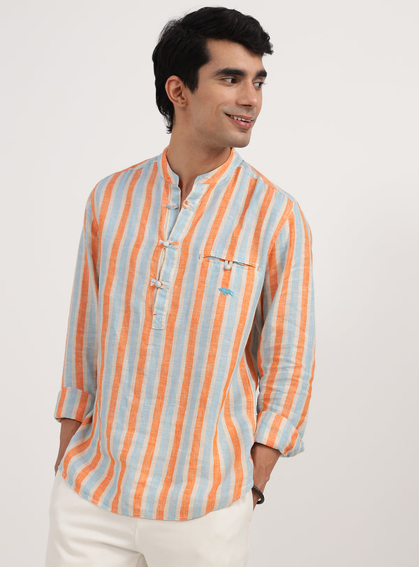 Pure Tangerine Linen Shirt