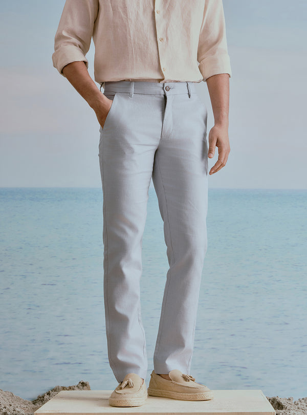 Harbour Grey Linen Trousers