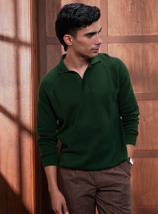 Hunter Olive Cotton Pullover