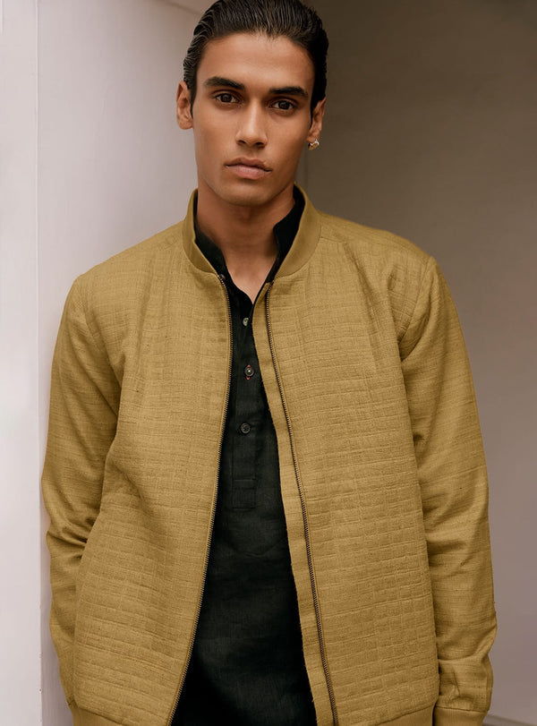 Aurum Silk Cotton Bomber Jacket