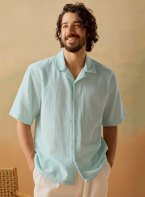 Aqua Mist Cotton Shirt