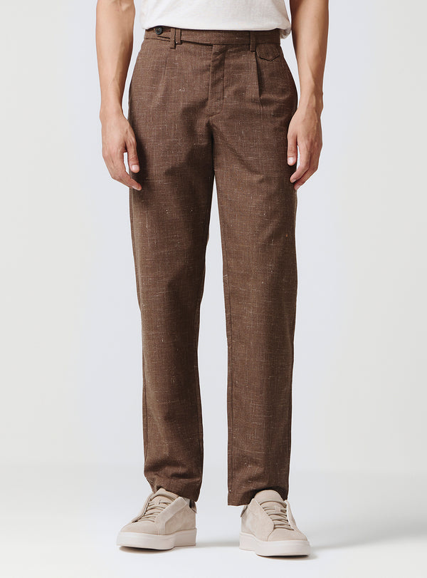 Paco Brown Wool Blend Trousers