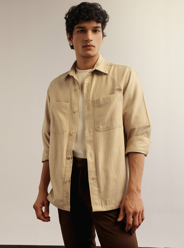 Malta Mustard Cotton Melange Overshirt