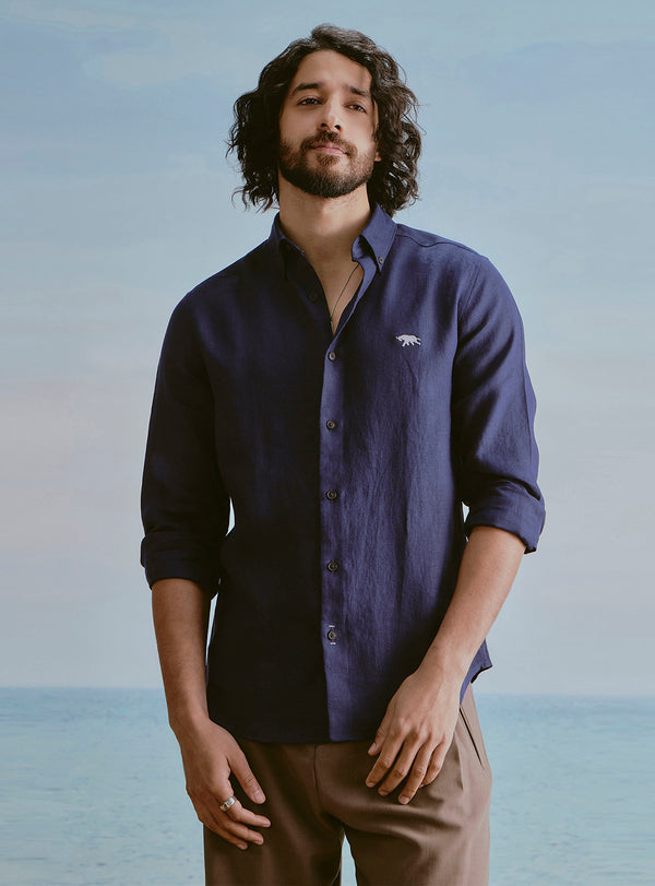 Midnight Navy Linen Shirt