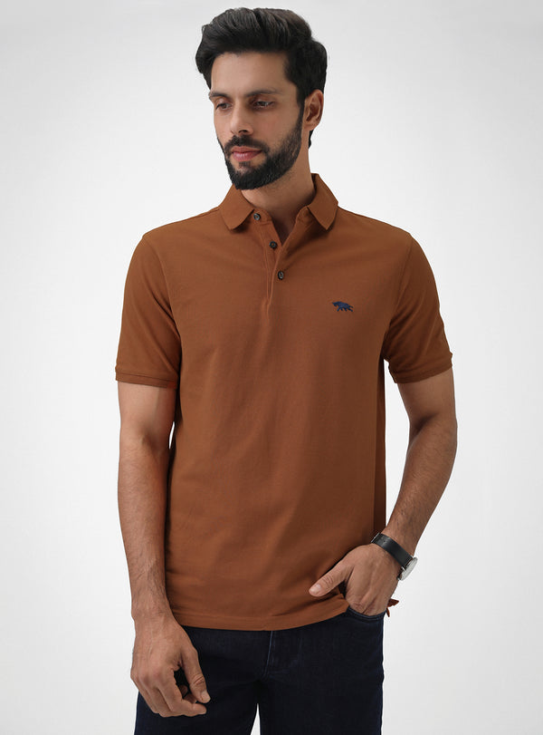 Warm Tan Pique Polo