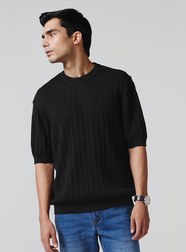 Black Jaguar Cotton Crew