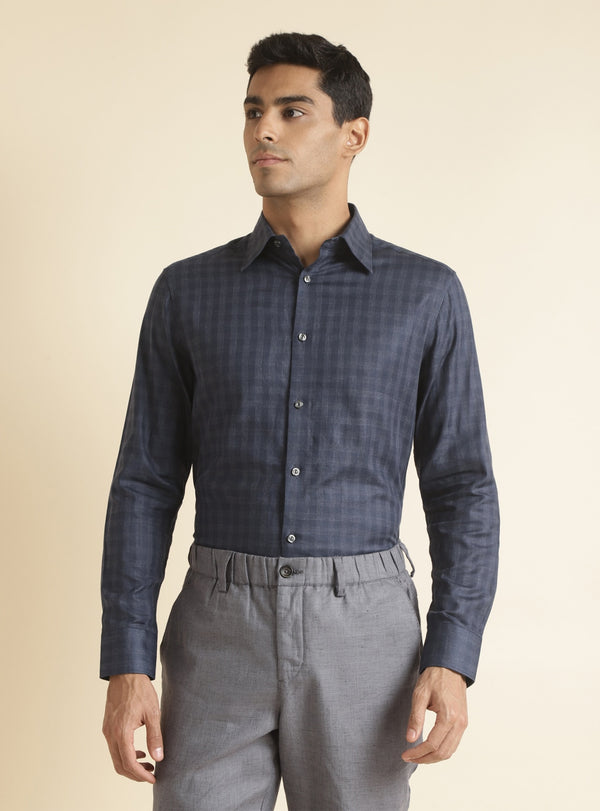 Navy Spruce Check Shirt
