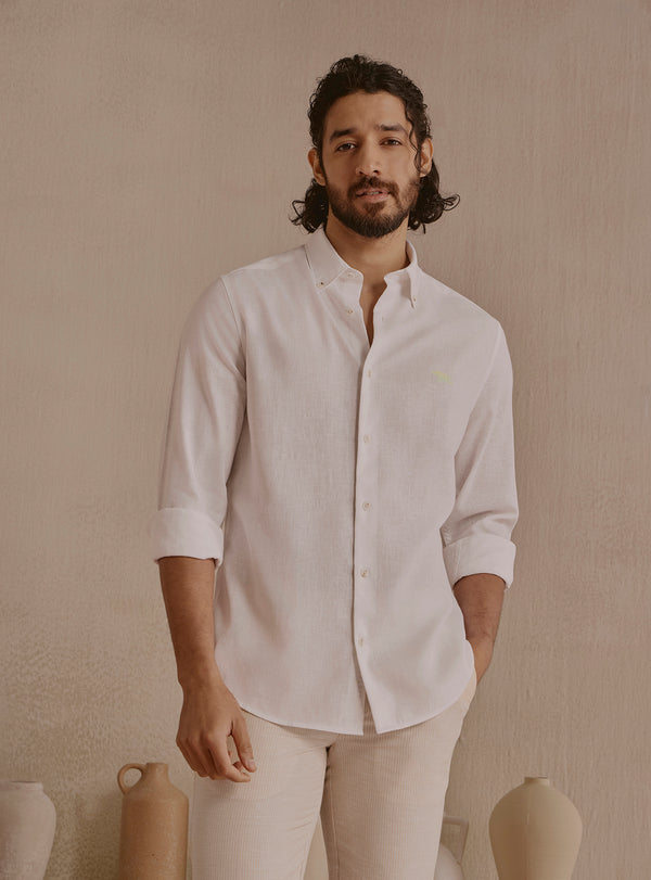 Cloud White Linen Shirt