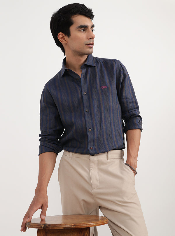 Royal Navy Stripe Linen Shirt