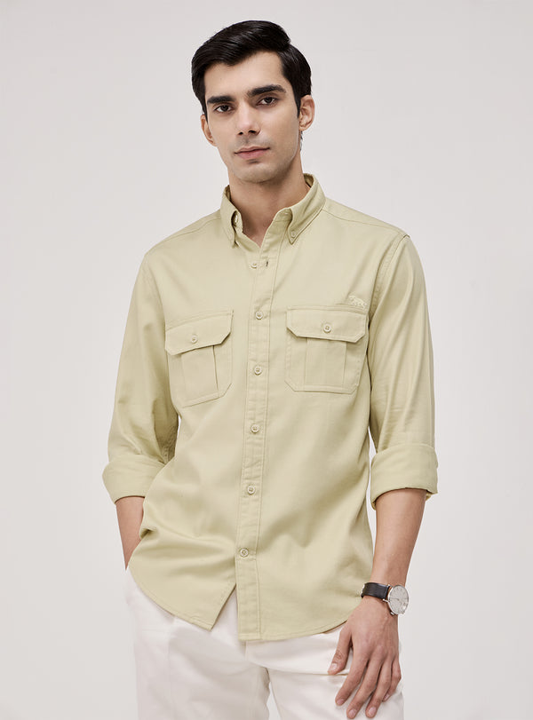 Statement Sun Yellow Cotton Twill Shirt