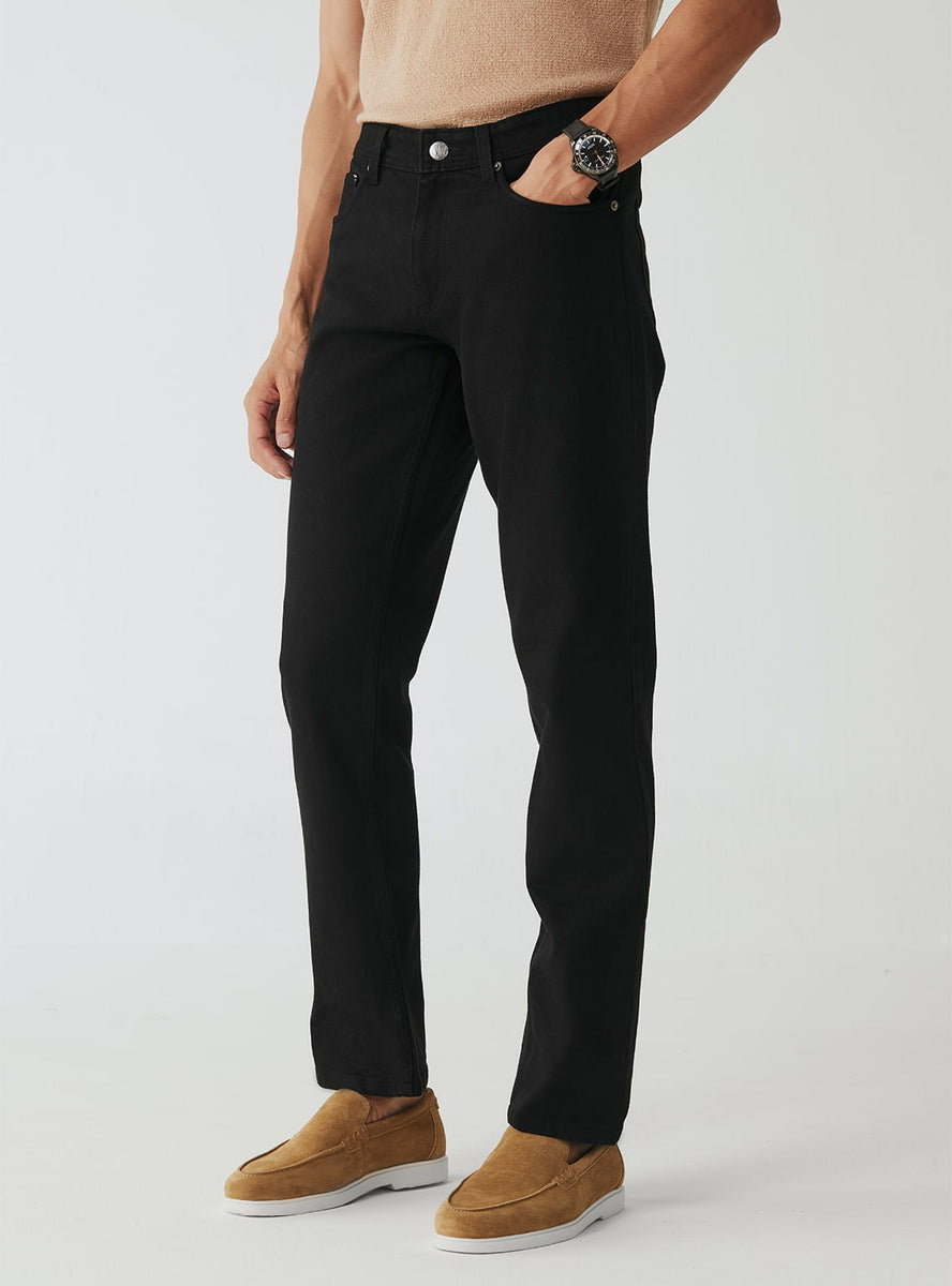 Buy Jet Black Jeans | Casual Black Solid Jeans for Men Online | Andamen