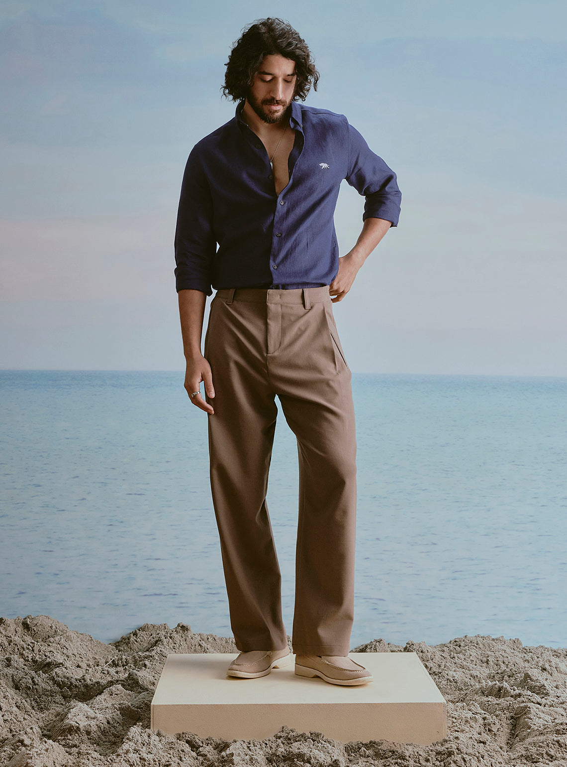 Midnight Navy Linen Shirt