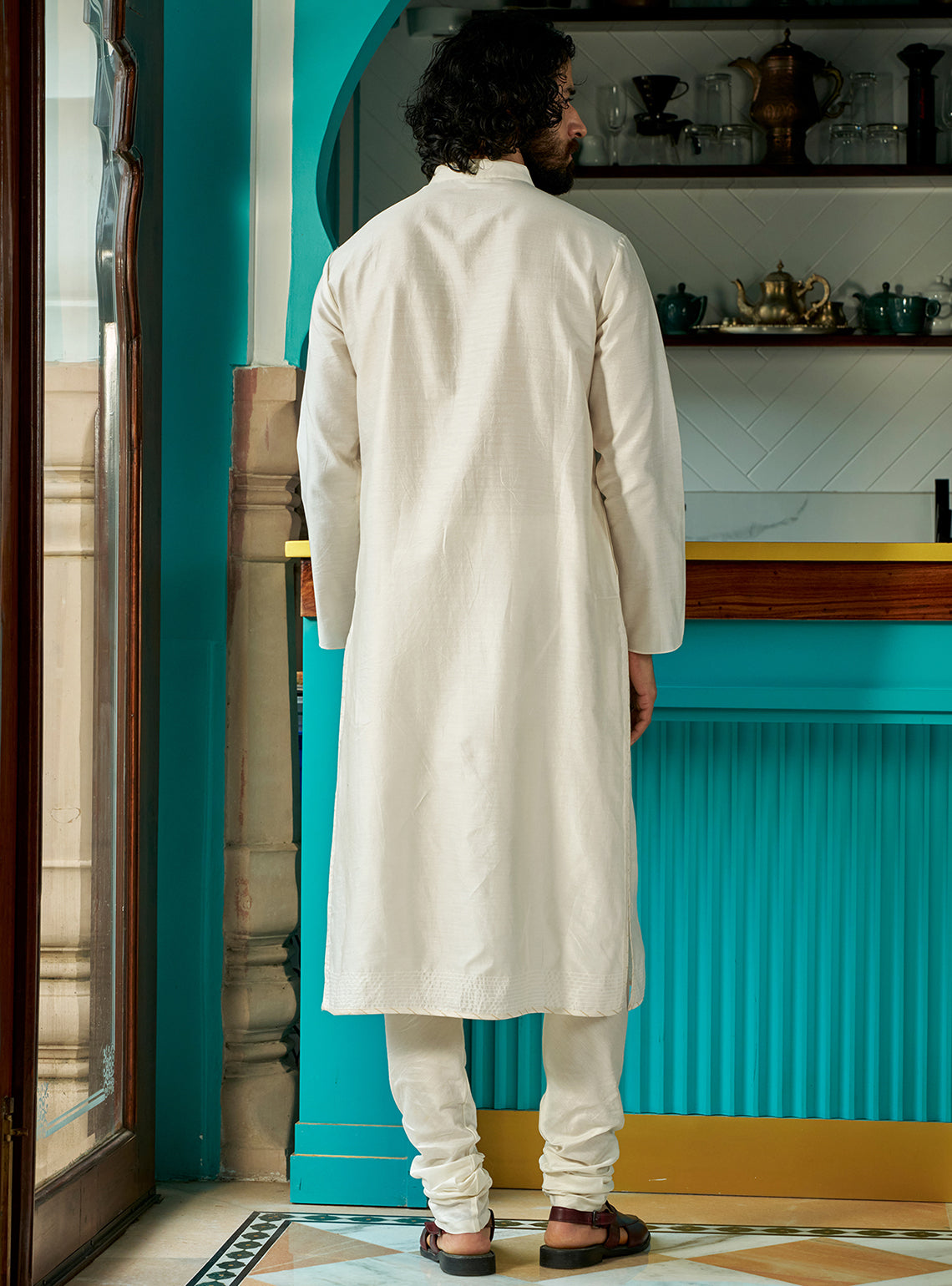 Ave White Cotton Silk Kurta
