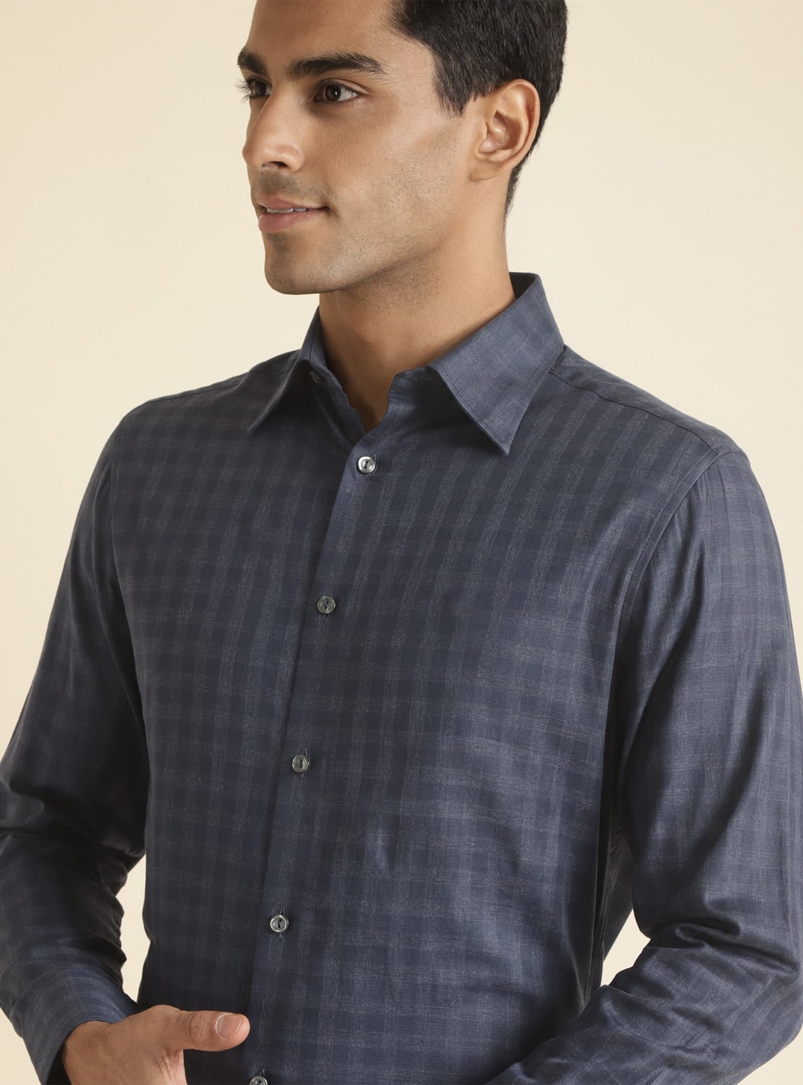 Navy Spruce Check Shirt