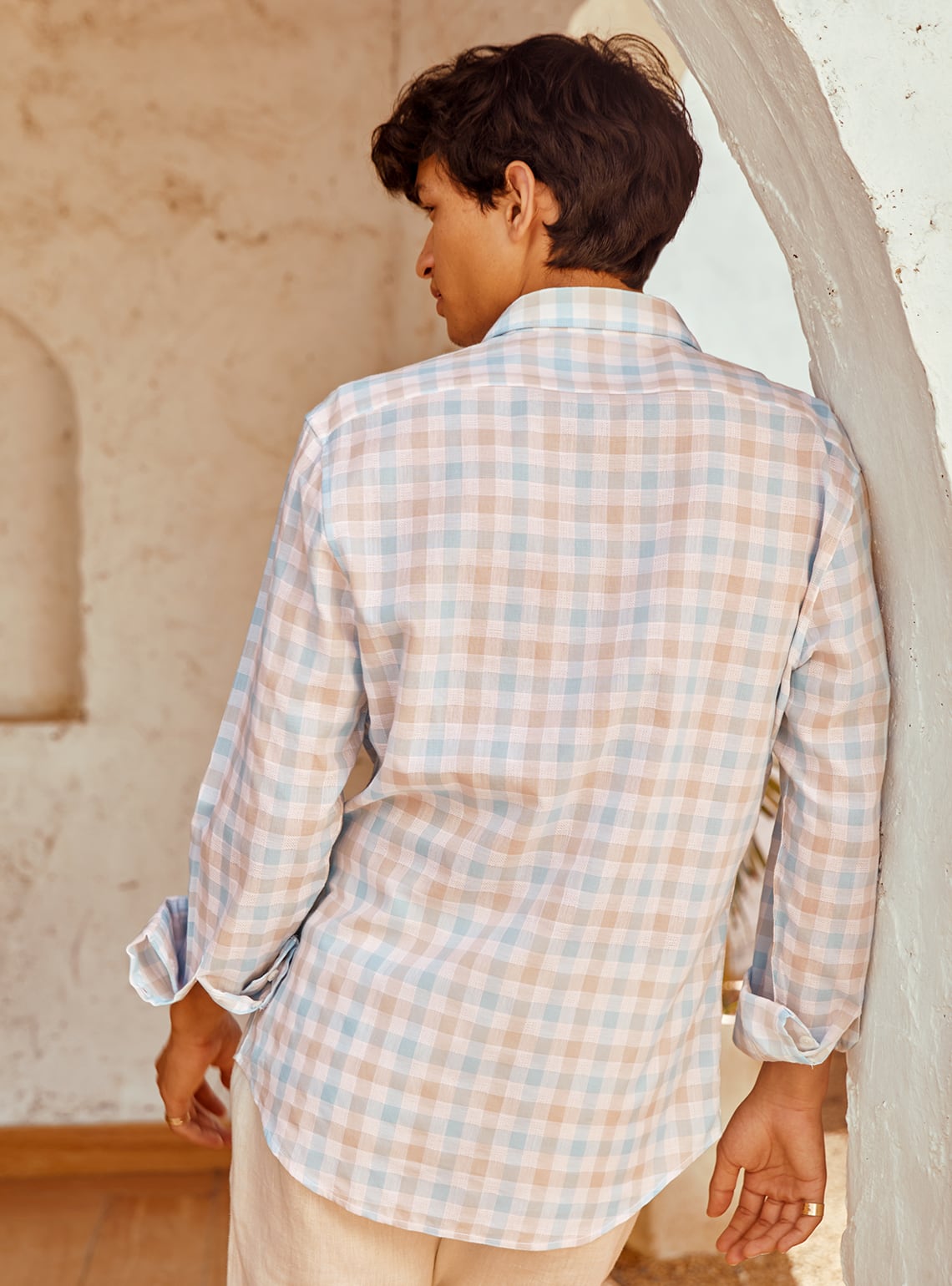 White Horizon Check Shirt