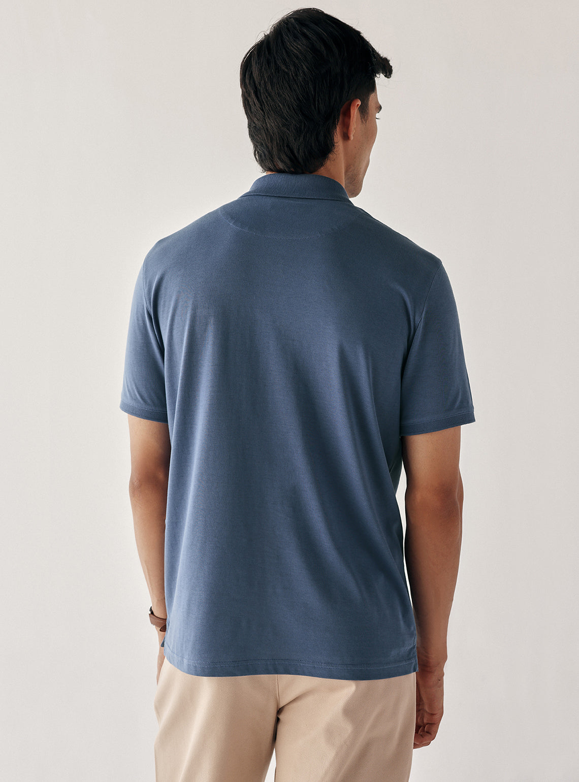 Pearl Blue Cotton Polo