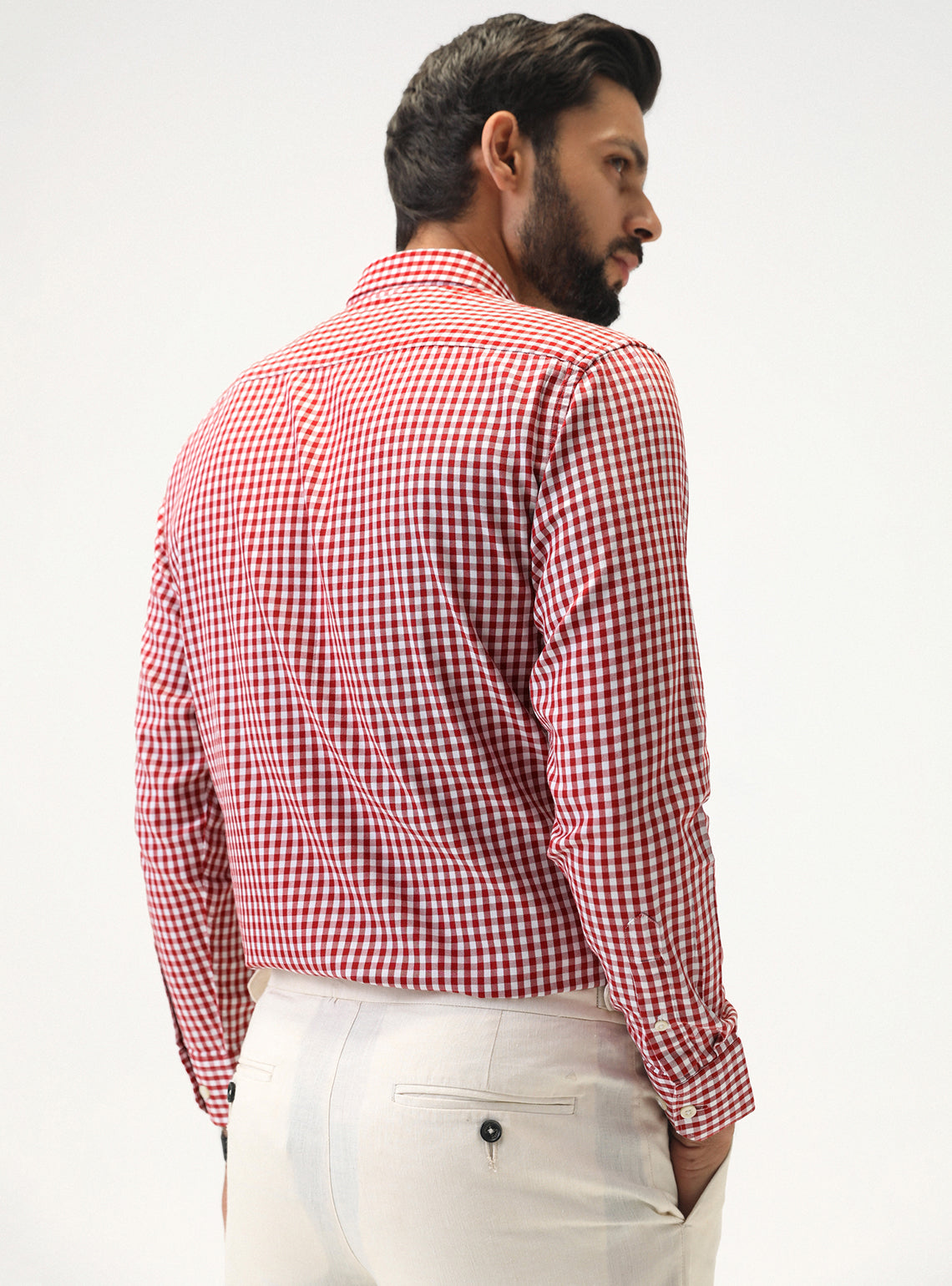 Crimson Twill Check Shirt