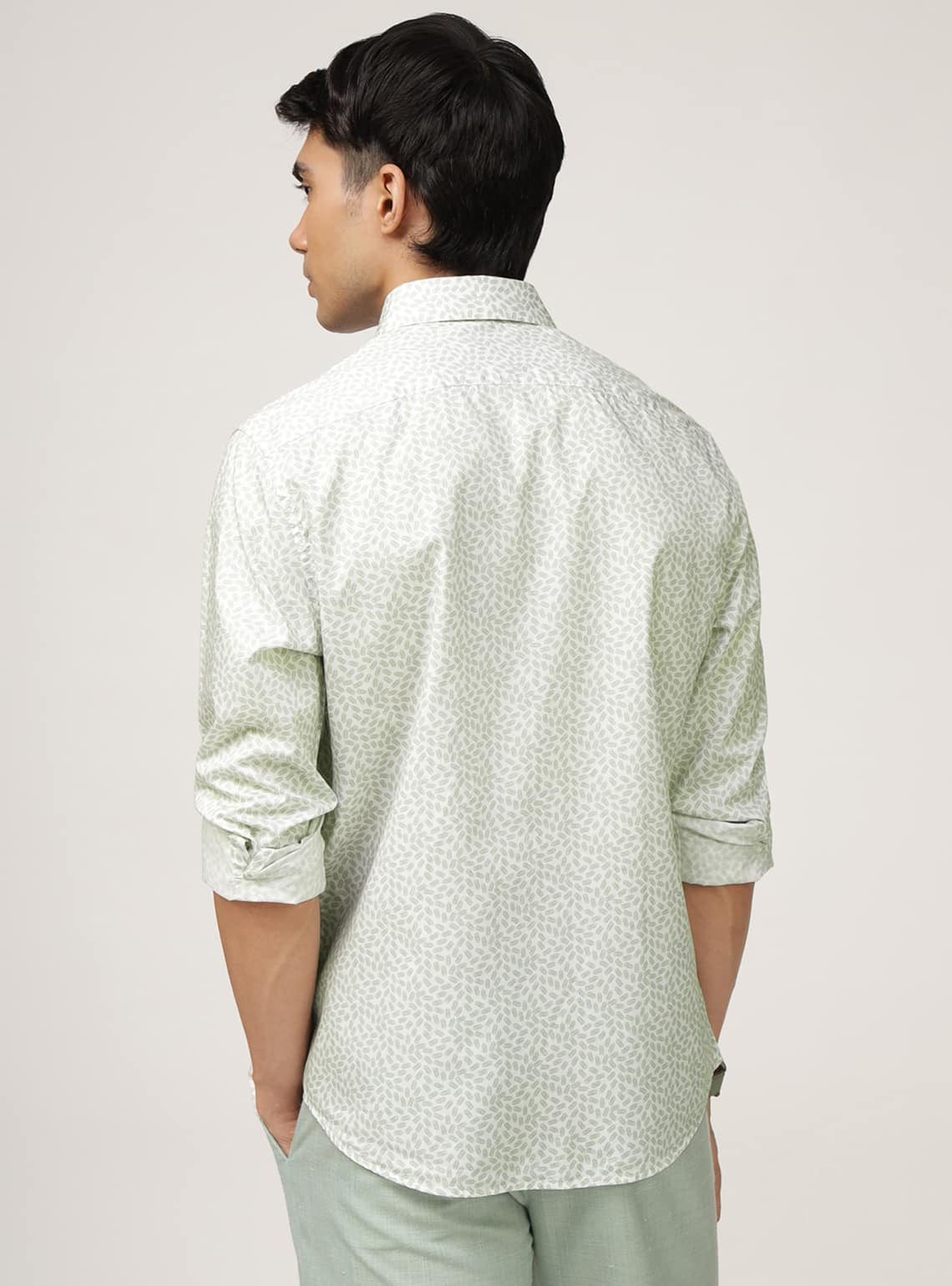 Tropic Green Print Cotton Shirt