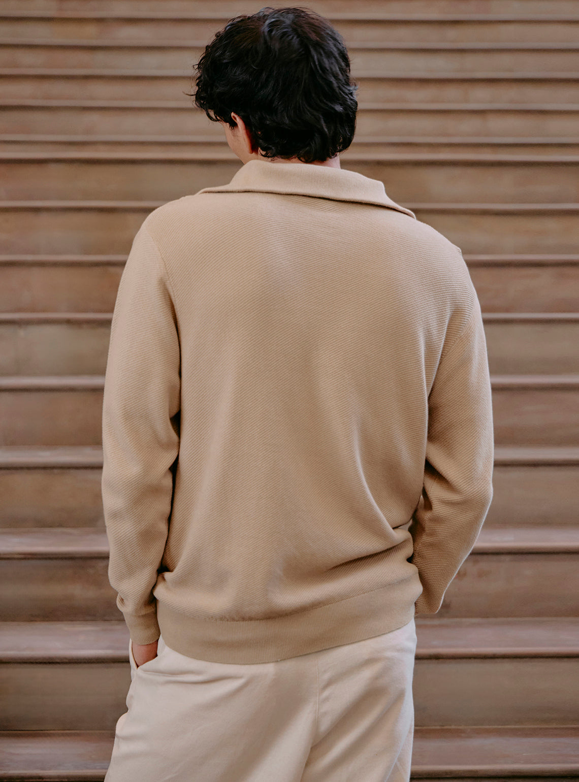 Almond Khaki Cotton Pullover