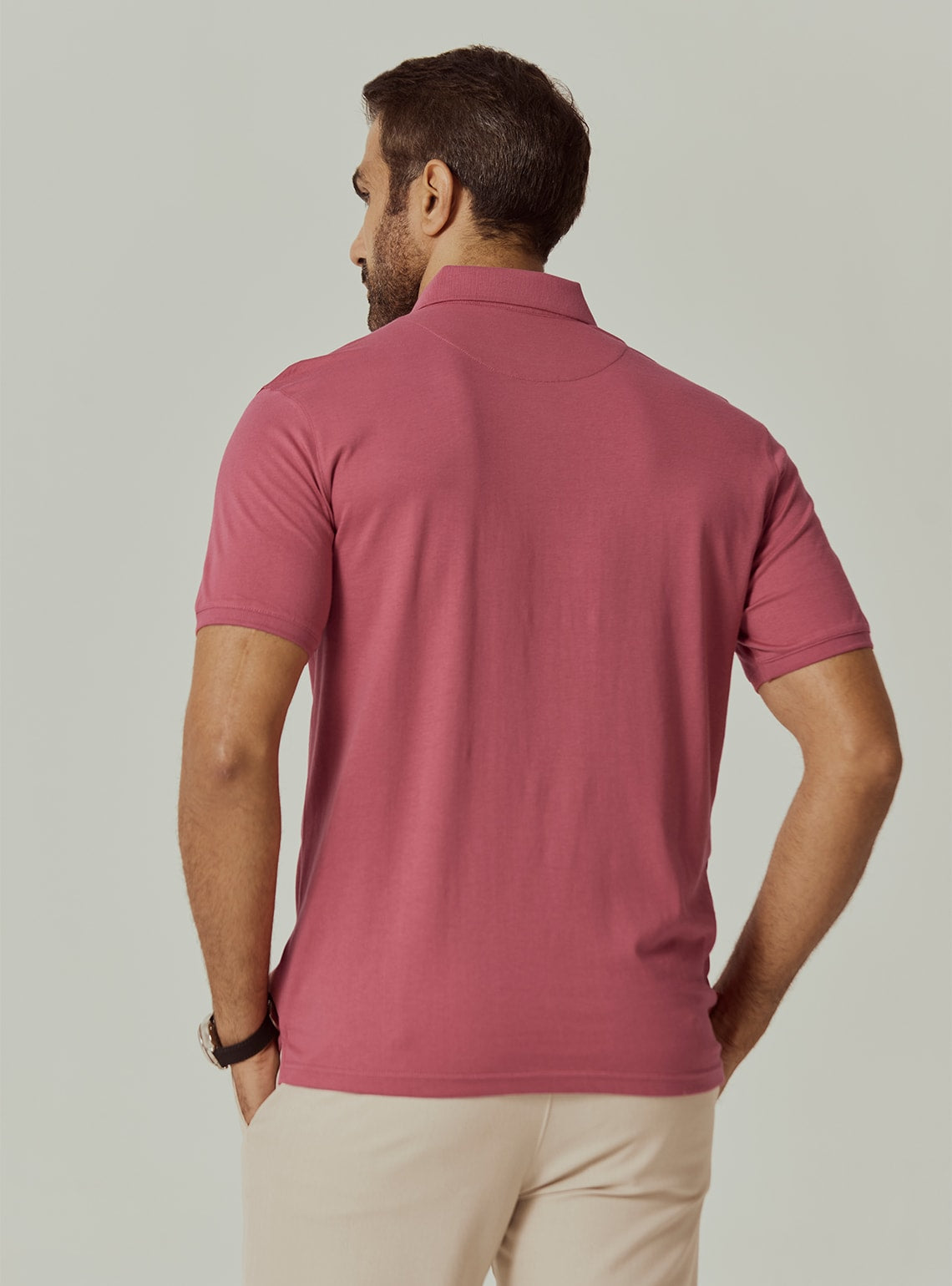 Coral Quartz Cotton Polo