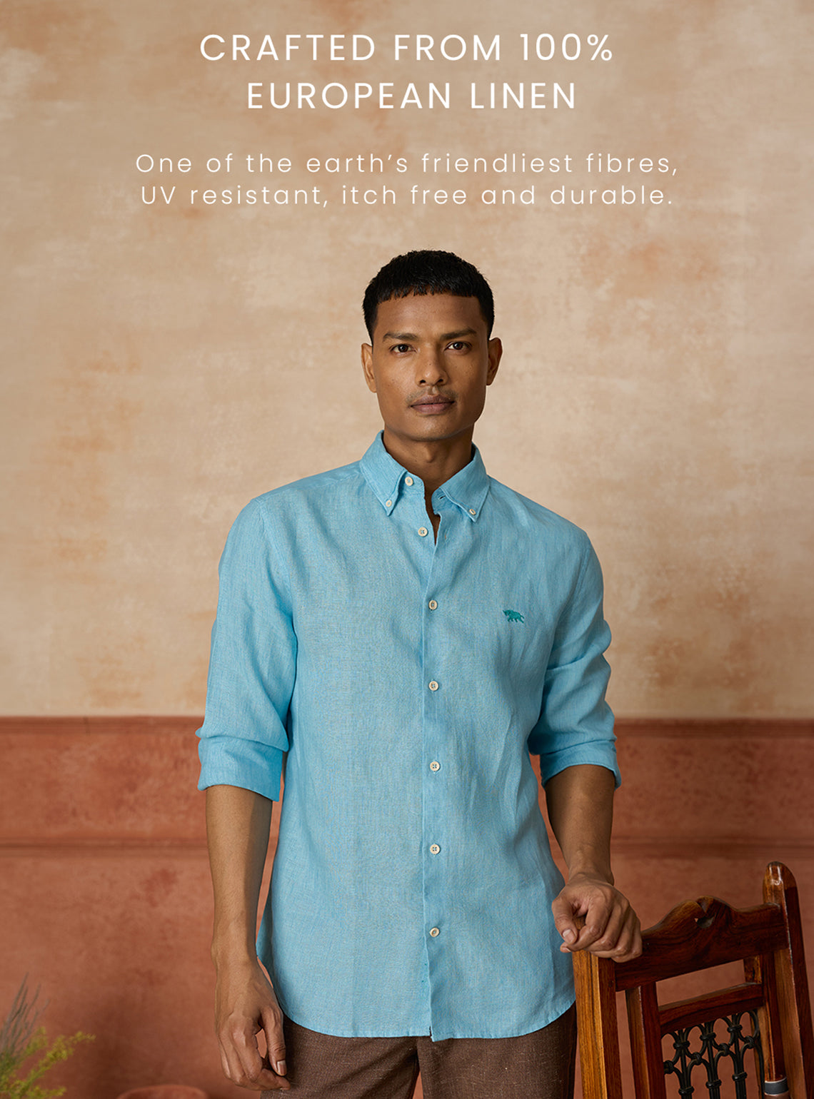 Azure European Linen Shirt