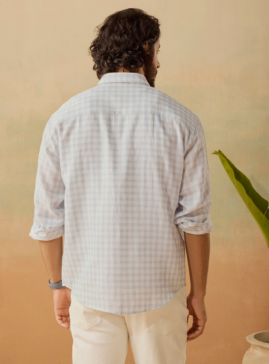 Blue Tide Cotton Check Shirt