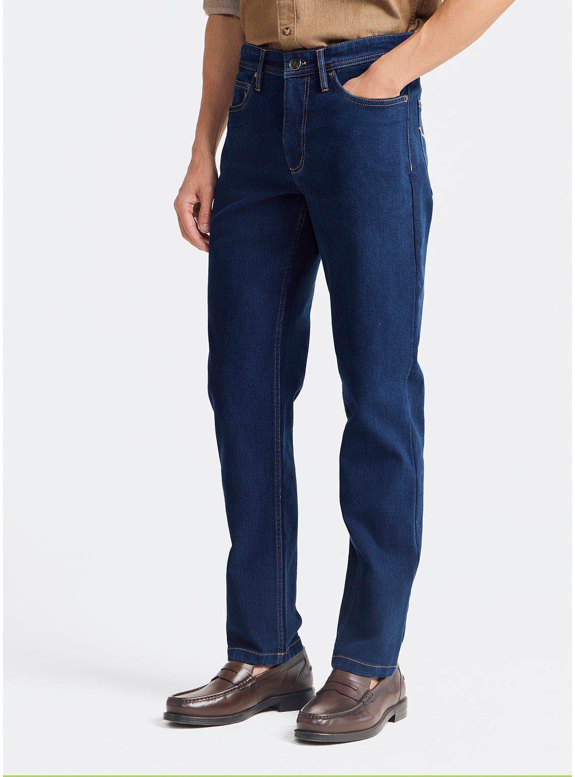Vulcan Blue Cotton Blend Jeans