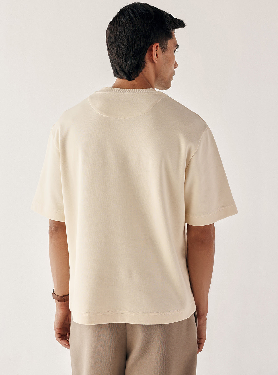 Vanilla White Cotton Blend Crew