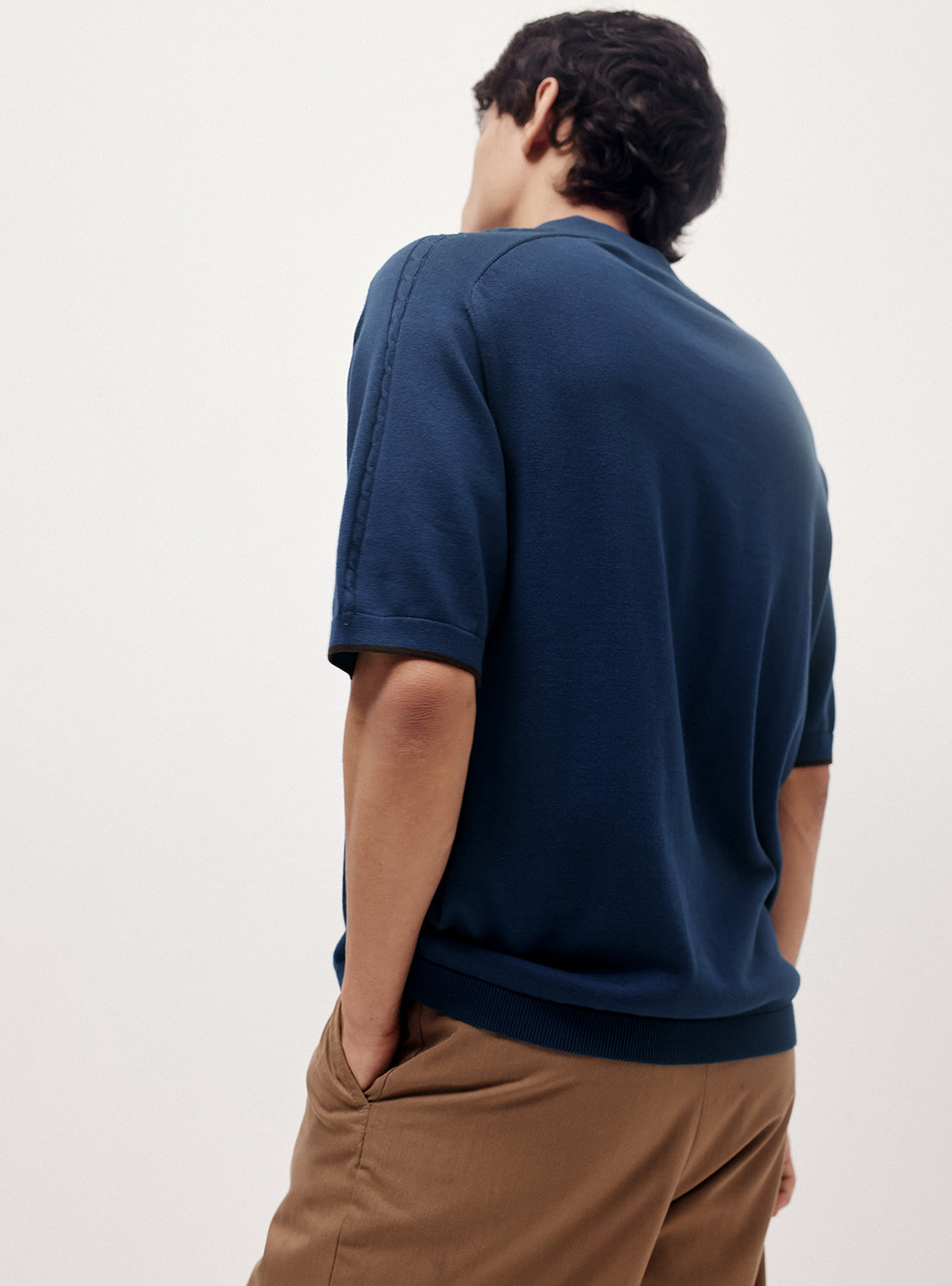 Blue Bay Cotton Micro Cable Knit Polo