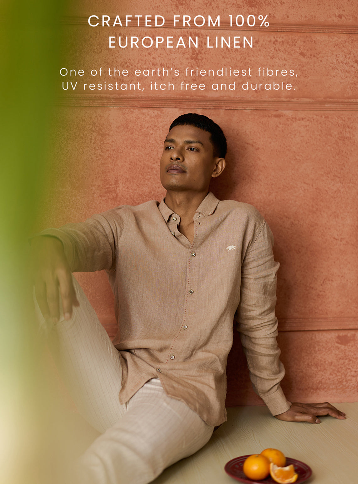 Raw Umber European Linen Shirt