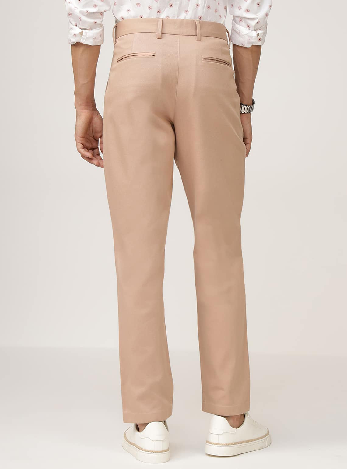 Almond Cotton Lycra Pants