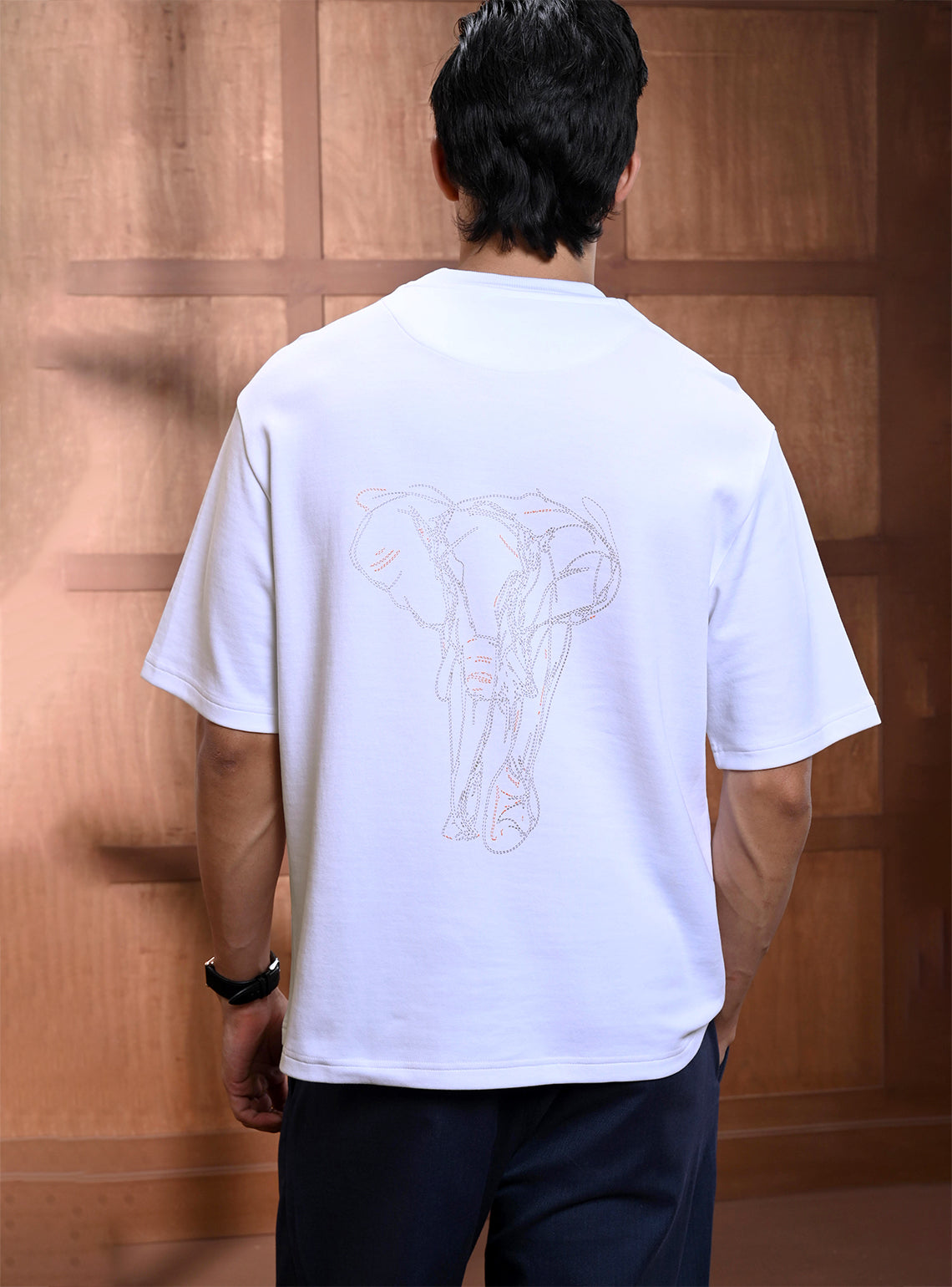 Quartz White Cotton Blend Crew