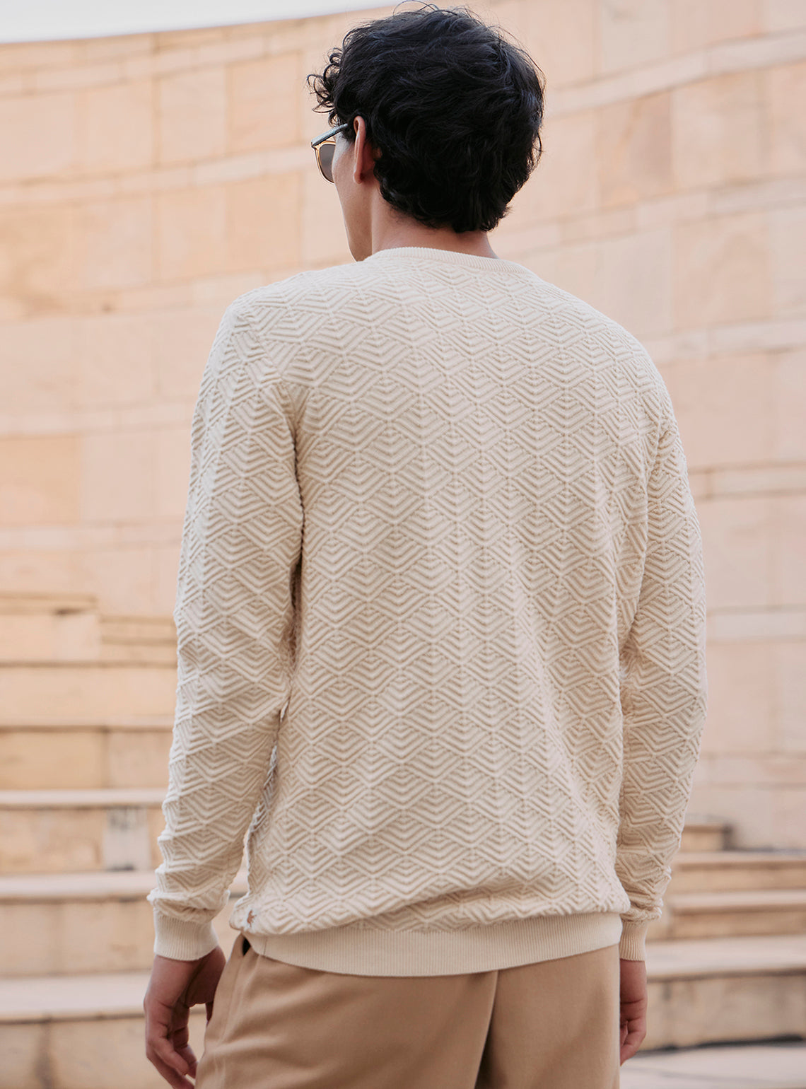 Nomad Off-White Cotton Wool Pullover