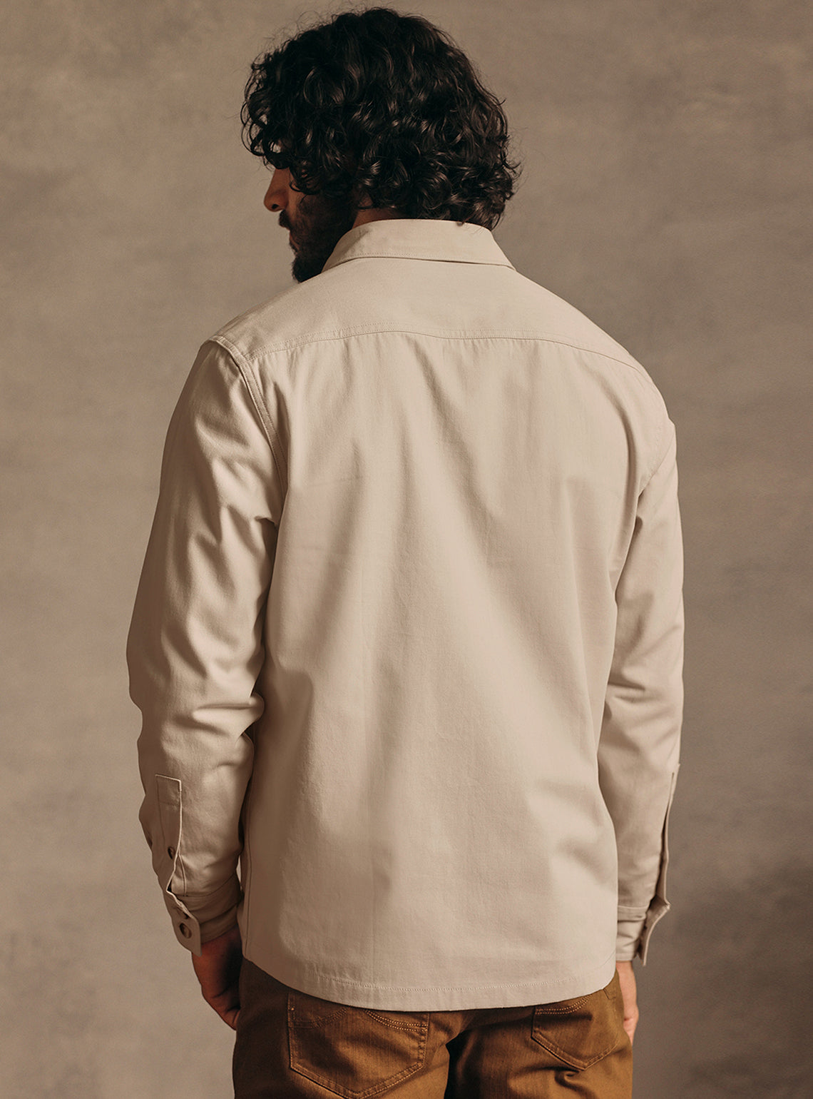 Khaki Tide Cotton Canvas Overshirt