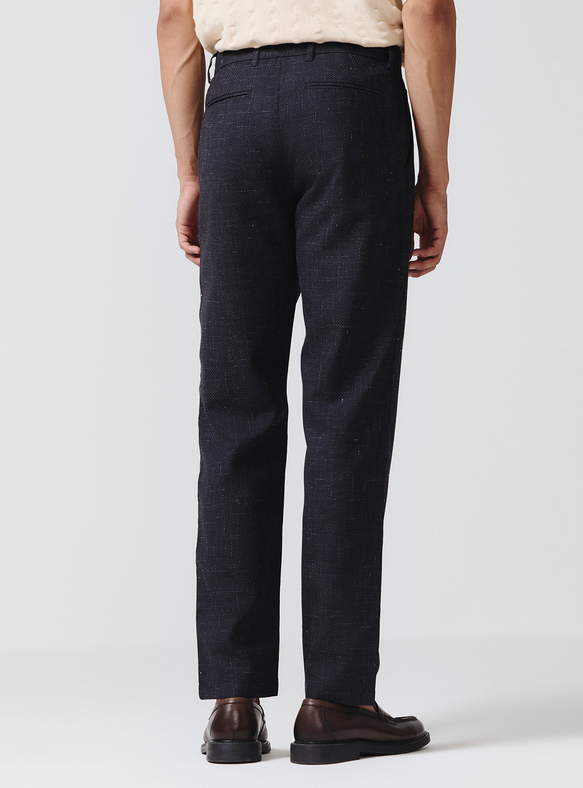 Vulcan Navy Wool Blend Trousers