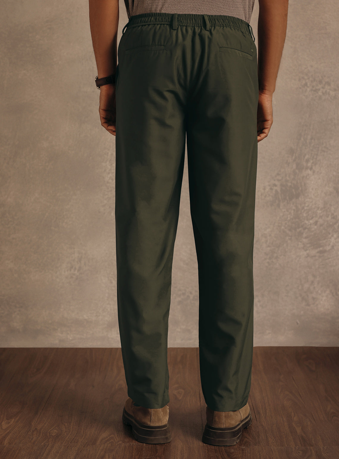 Jungle Olive Poly Twill Trousers